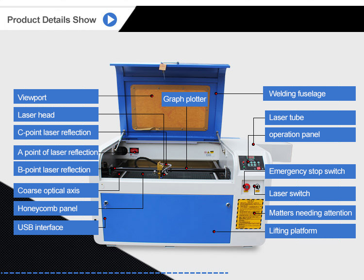 6090 Co2 laser engraving and cutting machine laser engrave metal leather laser engraving machine orange all 50w 60w 80w 100w